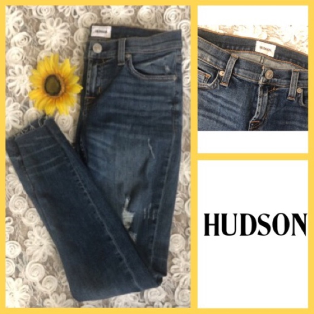 HUDSON Tally Crop Skinny Raw Hem Jean